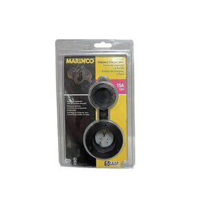 Marinco AFI 150BBI Black 15 Amp 125 Volt On-Board Charger Inlet New Sealed